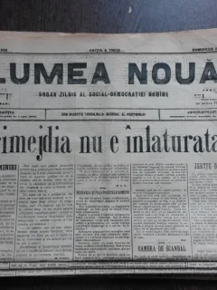 Ziarul Lumea Noua, ziar socialist,organ al P.S.D.-M.R.,Anul III, 856 duminica 18 mai 1897