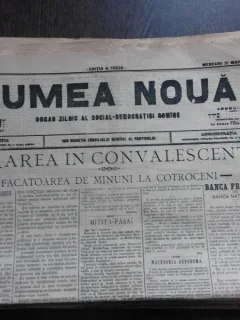 Ziarul Lumea Noua, ziar socialist,organ al P.S.D.-M.R.,Anul III, 858 miercuri 21 mai 1897
