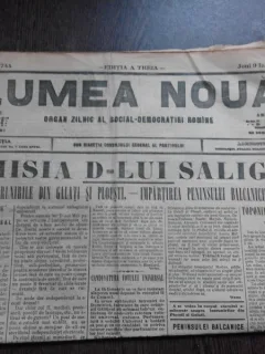 Ziarul Lumea Noua, ziar socialist,organ al P.S.D.-M.R.,Anul III,744 joi 9 Ianuarie 1897