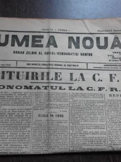 Ziarul Lumea Noua, ziar socialist,organ al P.S.D.-M.R.,Anul III,746 sambata 11 Ianuarie 1897