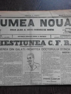 Ziarul Lumea Noua, ziar socialist,organ al P.S.D.-M.R.,Anul III,749 marti 14 Ianuarie 1897