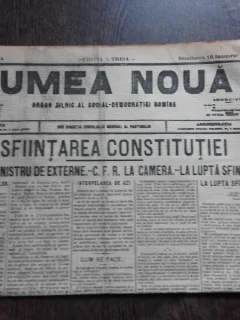 Ziarul Lumea Noua, ziar socialist,organ al P.S.D.-M.R.,Anul III,754 duminica 19 Ianuarie 1897