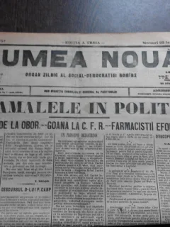 Ziarul Lumea Noua, ziar socialist,organ al P.S.D.-M.R.,Anul III,757 miercuri 22 Ianuarie 1897
