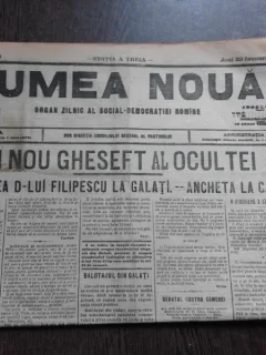 Ziarul Lumea Noua, ziar socialist,organ al P.S.D.-M.R.,Anul III,758 joi 23 Ianuarie 1897