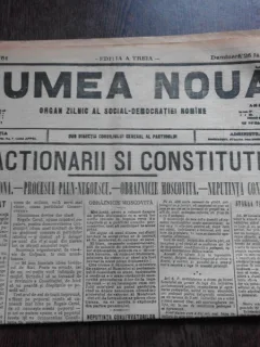 Ziarul Lumea Noua, ziar socialist,organ al P.S.D.-M.R.,Anul III,761 duminica 26 Ianuarie 1897