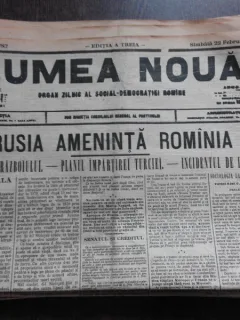 Ziarul Lumea Noua, ziar socialist,organ al P.S.D.-M.R.,Anul III,787 sambata 22 februaie 1897