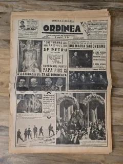 Ziarul Ordinea 11 Februarie 1939, Papa Pius XI
