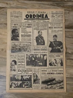 Ziarul Ordinea 28 Martie 1939, Regele Ferdinand
