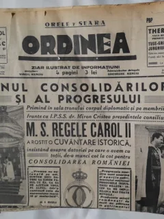 Ziarul Ordinea nr.2021/3 ianuarie 1939  Cuvantaraea M.S. Regele Carol II