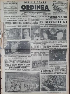 Ziarul Ordinea nr.2072/1939