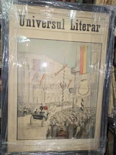 Ziarul Universul Literar nr. 41/1897 - pe coperta Mergerea Imparatului Austriei cu Regele Romaniei la Opera din Pesta– inramat