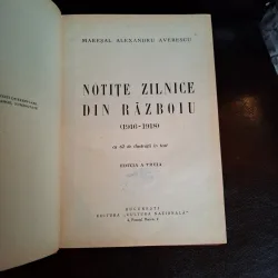 Notite zilnice din războiu (1916-1918) - Mareșal Alexandru Averescu