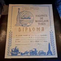 Diploma Salonul de Modelism Tomis (completata) - Locul I (echipe) Modelism Auto