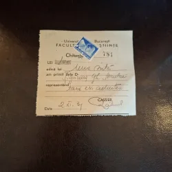 Chitanta taxa de admitere Facultatea de Stiinte Bucuresti - 1931