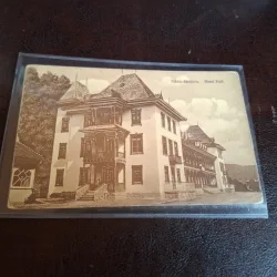 Carte postala alb negru , Slanic Moldova , Hotel Puff - Circulata