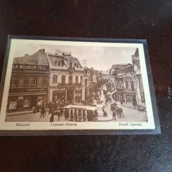 Carte postala alb negru , Bucuresti , Strada Lipscani - Necirculata