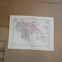 Harta Grecia Modernă  - Vuillemin, 1873 -