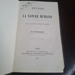 ETUDES SUR LA NATURE HUMAINE,ESSAI DE PHILOSOPHIE OPTIMISTE par ELIE METCHNIKOFF - Élie Metchnikoff