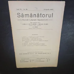 Revista Samanatorul, revista literara saptamanala nr.15/1907