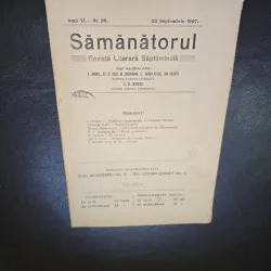 Revista Samanatorul, revista literara saptamanala nr.39/1907