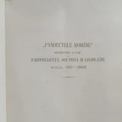 C. Hamagiu - Pandectele Romane - Jurisprudenta, Doctrina si Legislatie 1921-1922