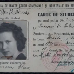 Carte de student (Ionescu Elena), Academia de Inalte Studii Comerciale si Industriale Bucuresti, 1945-1946