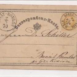 Carte postala austriaca circulata in anul 1870