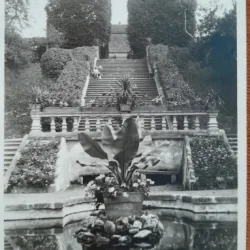 Carte postala, Avrig, parcul Sanatoriului Brukenthal, perioada interbelica