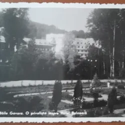 Carte postala, Baile Govora, o priveliste spre Hotel Balneara, 1943