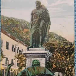Carte postala, Baile Herculane, Statuia lui Hercule, 1927