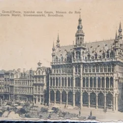 Carte postala, Bruxelles, Grand Place, marche aux fleurs, perioada interbelica