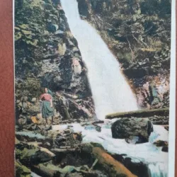 Carte postala, Bucegi Poiana Tapului cascada Urlatoarea, perioada interbelica