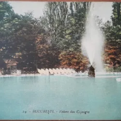 Carte postala, Bucuresti, vedere din Cismigiu, 1933