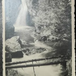 Carte postala, Cascada la Cheile Bicazului, regiunea Lacului Rosu, 1937