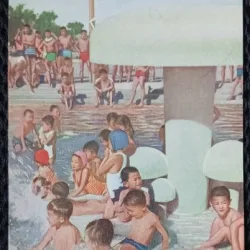 Carte Postala, Copii la strand, China, 1952