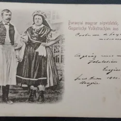 Carte postala Costum popular maghiar din Baranya, inceput de secol XX