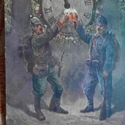 Carte postala, doi camarazi nemti, 1916