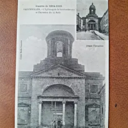 Carte postala, Guerre de 1914-1915, Badonviller, lEgise apres le bomdament, 1921