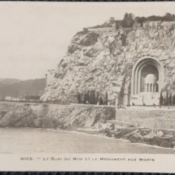Carte Postala, Nice, Le Quai ou Midi et le Monument aux Morts, perioada interbelica