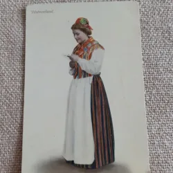CARTE POSTALA, PERIOADA INTERBELICA, FEMEIE IN PORT POPULAR, LITOGRAFIE, NECIRCULATA