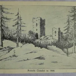 Carte postala, Ruinele Ciceului in 1866