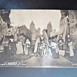 Carte postala, scena din piesa Luceafarul, inceput de secol XX
