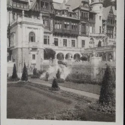 Carte postala, Sinaia, fatada Castelului Peles, perioada interbelica
