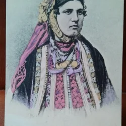 Carte postala, tiganca in costum traditional, perioada interbelica