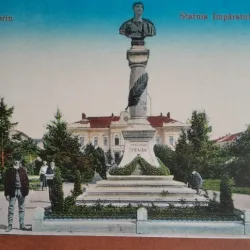 carte postala, Turnu-Severin, Statuia Imparatului Traian, perioada interbelica