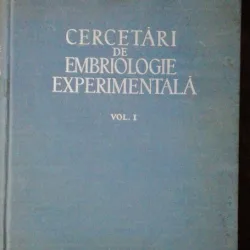 CERCETARI DE EMBRIOLOGIE EXPERIMENTALA - B.MENKES VOL I