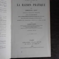 CRITIQUE DE LA RAISON PRATIQUE - EMMANUEL KANT  (CARTE IN LIMBA FRANCEZA)