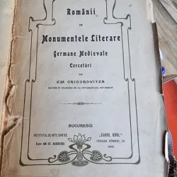 Em. Grigorovitza - Romanii in Monumentele Literare Germane Medievale