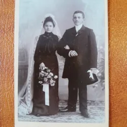 Fotografie pe carton, miri, perioada interbelica
