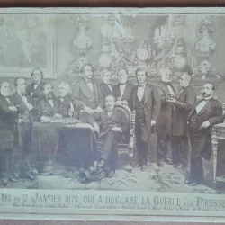 Fotografie pictura pe carton, cabinetul de ministri la 2 ianuarie 1870, care va declara razboi Prusiei